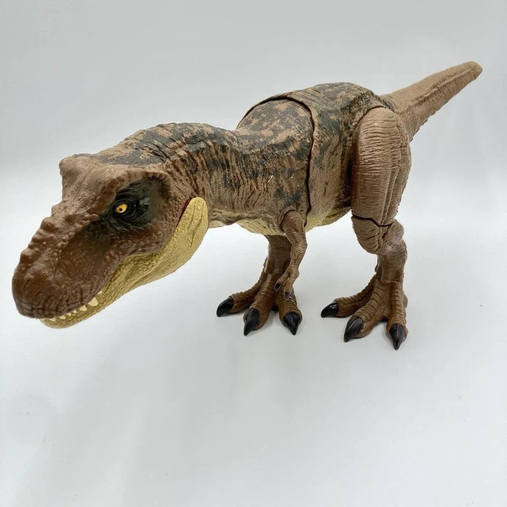 Mattel Jurassic World Thrash N Throw Tyrannosaurus T-Rex Action Figure Toy Roars